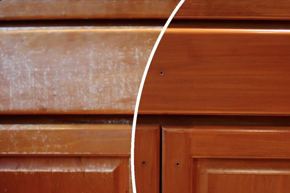 Refinishing cabinet example